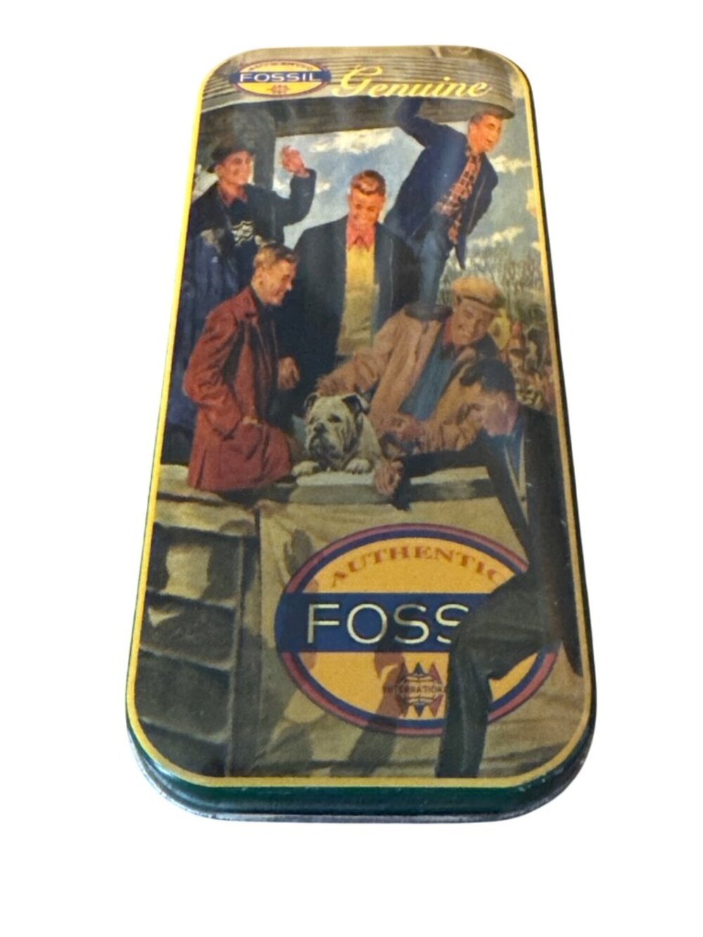 Vintage Fossil Watch Collectible Tin 1992 Bulldog